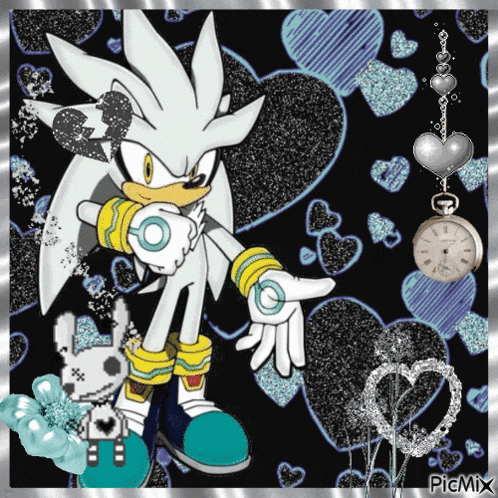 a picture of silver the hedgehog from the video game sonic
