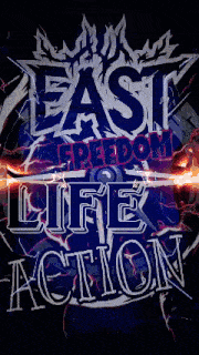 a poster that says east freedom line action on it