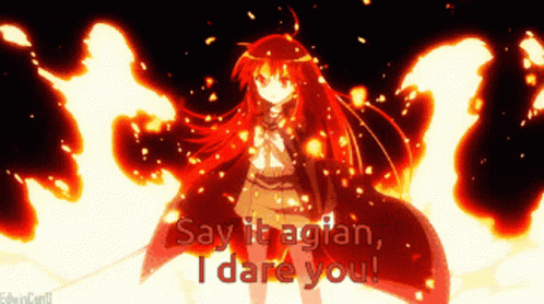 Say It Again I Dare You Anime GIF - Say It Again I Dare You Anime Fire GIFs