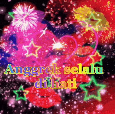 a fireworks display with the words anggrek selalu dihati