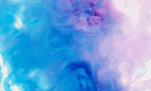 a blue and pink background with smoke coming out of the bottom