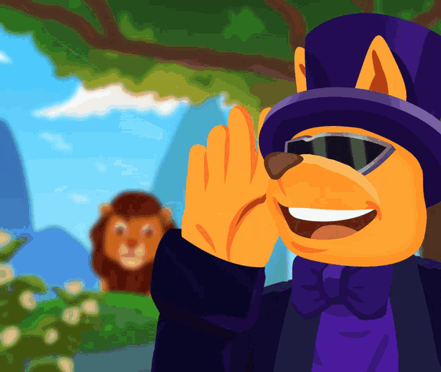 a cartoon of a cat wearing a top hat and bow tie