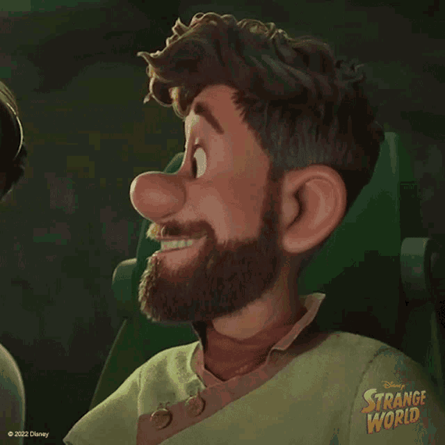 a man with a beard and a big nose is from strange world