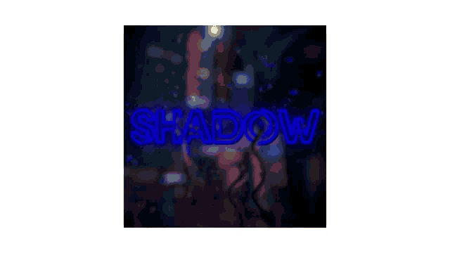 a neon sign with the word shadow on it