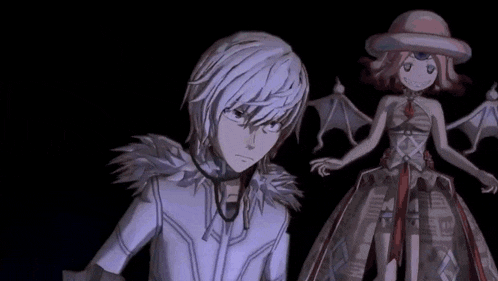 a drawing of a man and a girl with wings