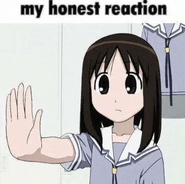 a girl in a school uniform is making a stop sign with her hand .