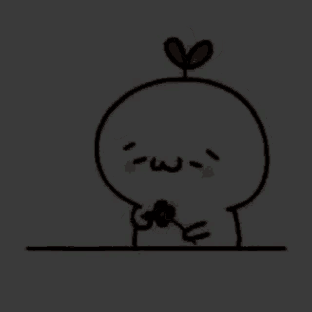 a drawing of a person with a flower on their head