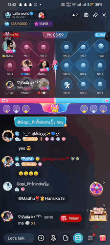 a screenshot of a game called laila world shows a pk of 05:58