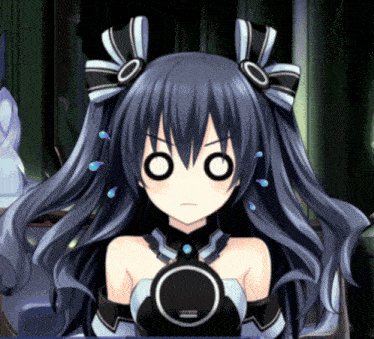 a girl with a circle around her neck is making a funny face