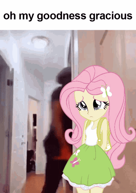 a cartoon of a girl with the words oh my goodness gracious below her