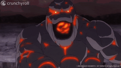 a crunchyroll advertisement with a cartoon character fighting another character
