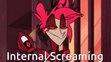 a picture of a cartoon character with the words internal screaming underneath it