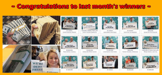 congratulations to last month 's winners are displayed on a website