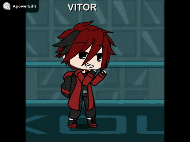 a cartoon character with the name vitor on the top