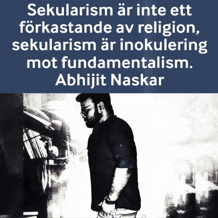 a black and white photo of a man with a quote from abhijit naskar on the bottom