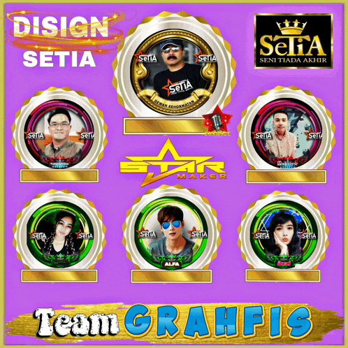 a purple background with a few circles and the words " team grafis " at the bottom
