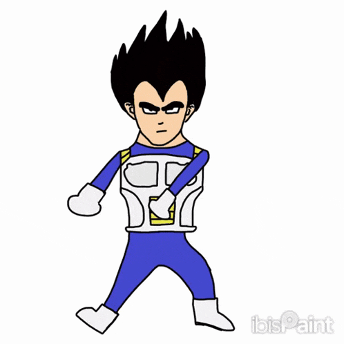 a drawing of vegeta from dragon ball z with ibis paint