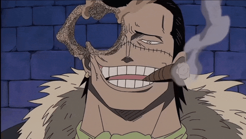 a man smoking a cigar with a skull in his mouth