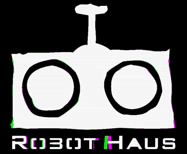 a drawing of a robot with the words robothaus on the bottom