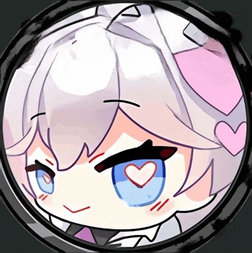 a drawing of a girl with hearts in her eyes