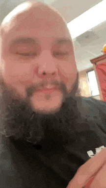 a close up of a man with a beard and mustache .