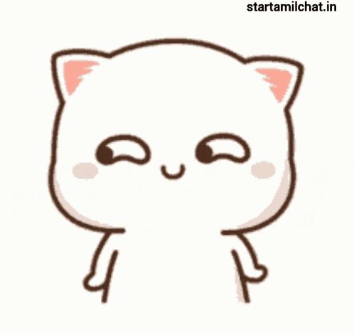 a cartoon of a cat with its eyes closed and the words starttamilchat.in below it