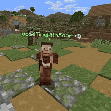 a screenshot of a minecraft game with the name good time with scar