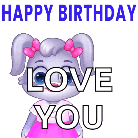 a cartoon rabbit is holding a bouquet of flowers and says happy birthday .
