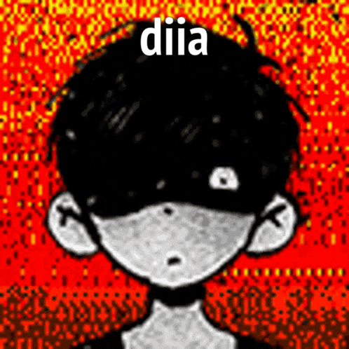 a black and white drawing of a boy with the word diia on the bottom