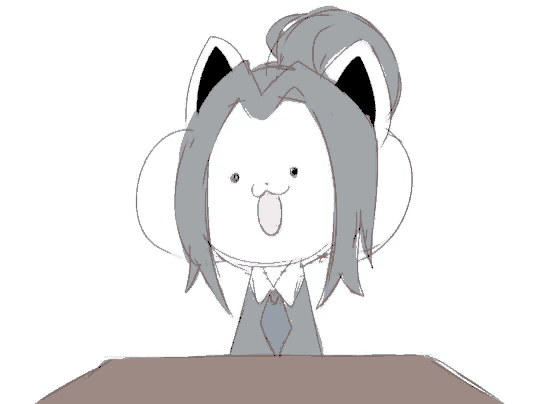 a drawing of a cat with long hair and a tie