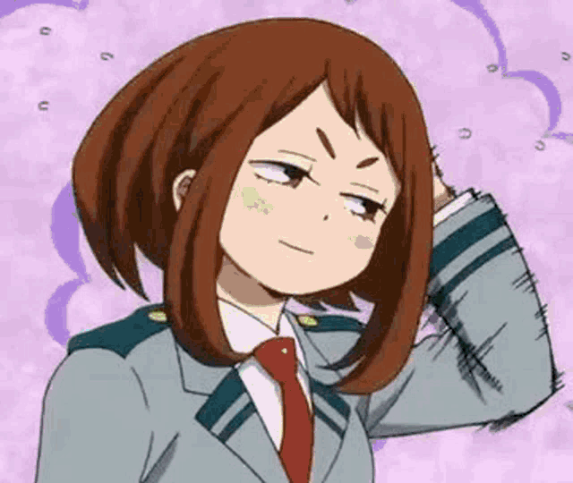 a close up of a cartoon girl in a suit and tie .