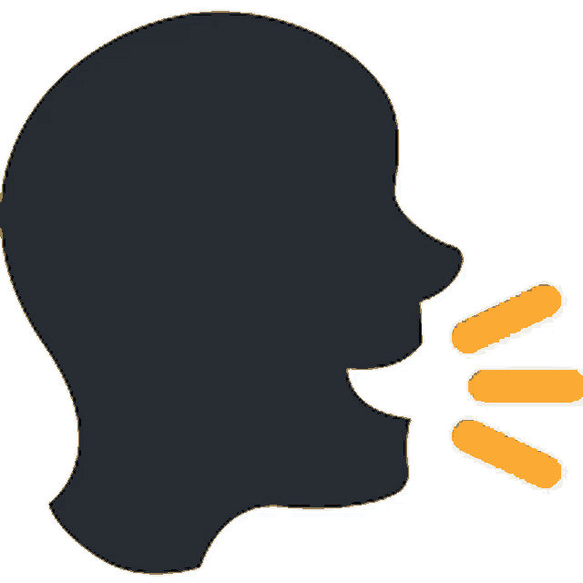 a silhouette of a person 's head with a mouth open