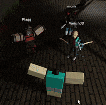 a group of people playing a video game with the name vanish3d visible