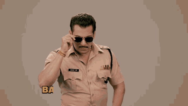 a man in a police uniform has the words bas bahut ho gaya written below him