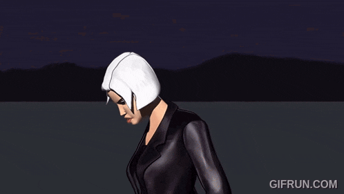 a gif of a woman with a glowing eye and the website gifrun.com
