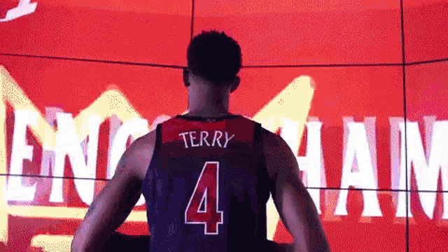 a basketball player with the name terry on his back