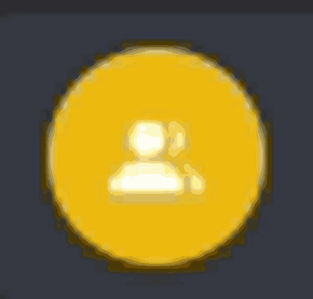 a yellow circle with a white icon of a person in it