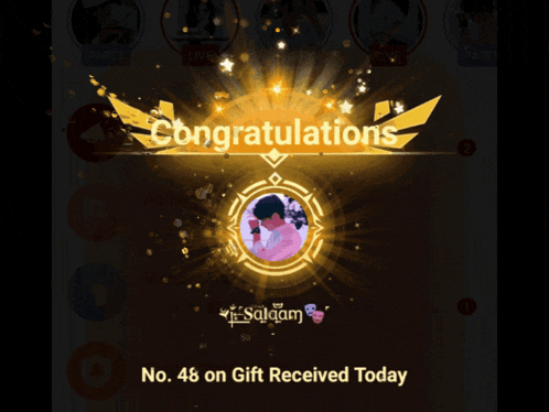 congratulations no. 48 on gift received today is displayed