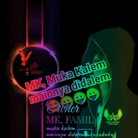 a colorful poster with the words mk muka kalem mainnya didalem