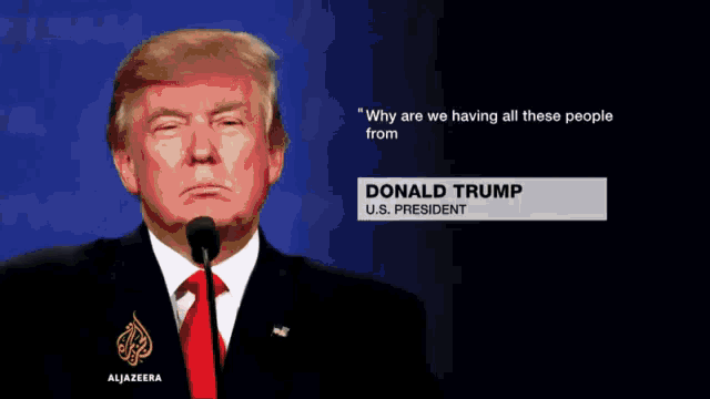 donald trump u.s. president is speaking into a microphone