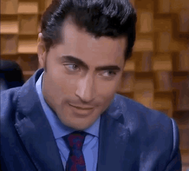 a man in a suit and tie is looking at something