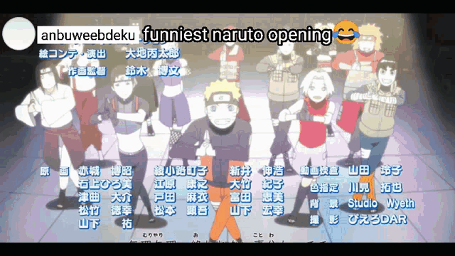 a group of naruto characters are standing in a line