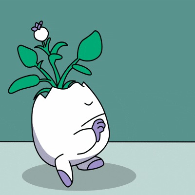 a cartoon drawing of a plant with a flower on top
