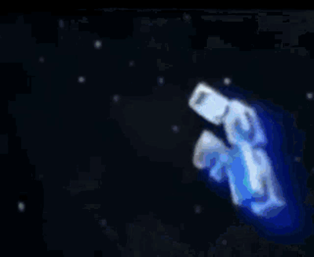 a blurred image of a blue background with a white arrow pointing to the right