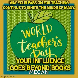 a picture of an apple with the words `` may your passion for teaching continue to ignite the minds of many . ''