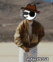 a cartoon character wearing a cowboy hat and sunglasses with the username mfer # 9351 on the bottom