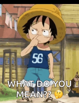 monkey d luffy from one piece is holding his nose while wearing a blue shirt with the number 56 on it .