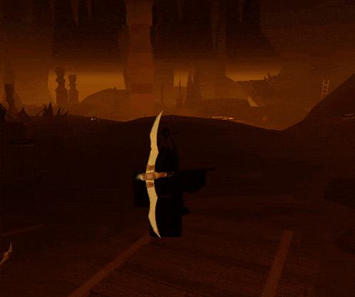 a video game scene with a glowing circle in the middle of it