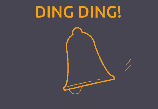 a drawing of a bell and the words ding ding