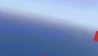 a blue background with a red object in the middle of it .